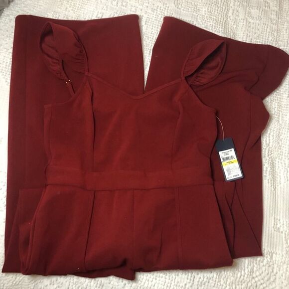 RACHEL Rachel Roy Iona Red Jumpsuit Medium - Picture 2 of 8